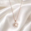 Crystal Flower & Pearl Necklace
