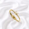 05KA0500 Golden Iridescent Butterfly Bangle
