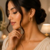05ST0250(2) Rounded Square Gold-Tone Hoop Earrings