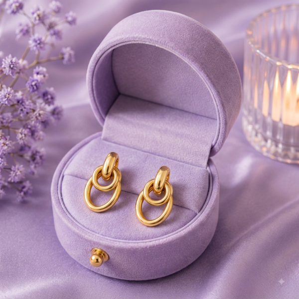 05ST0280 Double Oval Link Drop Earrings
