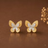 05ST0350 Two-Tone Butterfly Stud Earrings