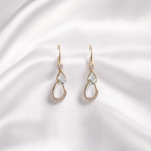Clear Teardrop Crystal Loop Earrings