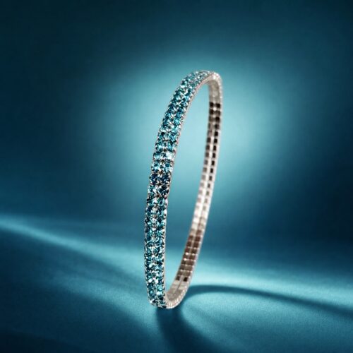 06BR0150 Ocean Blue Crystal Bangle
