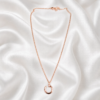 06CH0250 Open Circle Rose-Tone Pendant Necklace