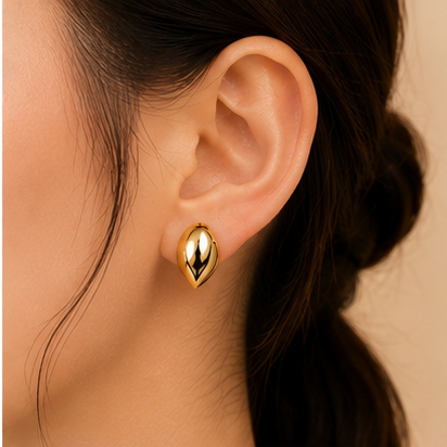 Golden Teardrop Studs