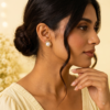 Concentric Pearl Stud Earrings