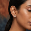06ST0210(2) Crystal Oval Monogram-Inspired Stud Earrings