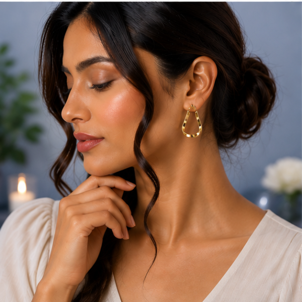 06ST0250(2) Elongated U-Hoop Earrings