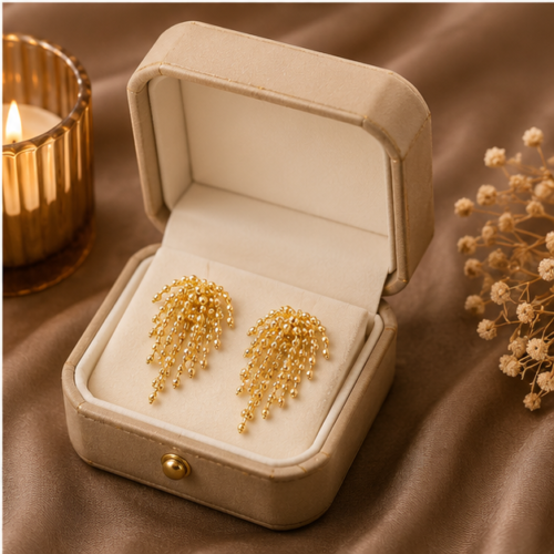 Textured Chain Fringe Drop Earrings