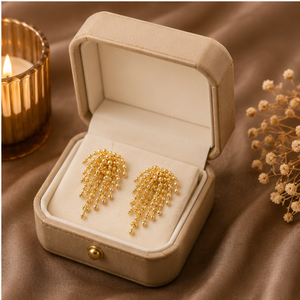Textured Chain Fringe Drop Earrings