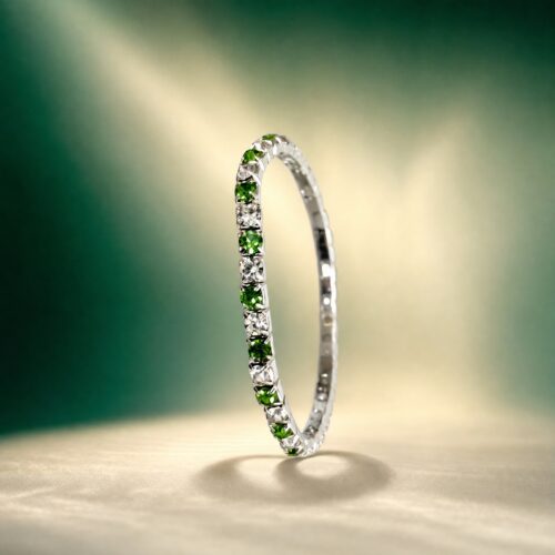 07BR0150 Emerald Alternating Stone Bangle