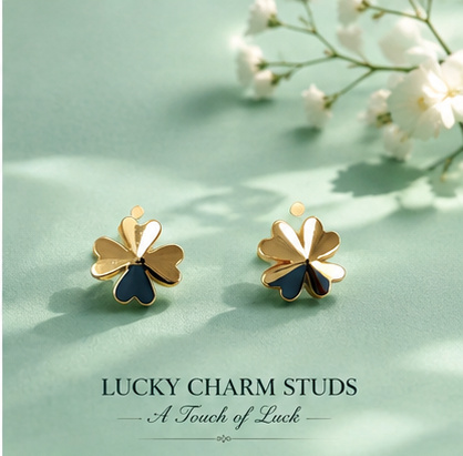 07ST0150 Lucky Clover Studs