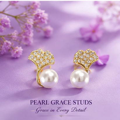 Pearl Fan Studs