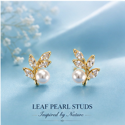 07ST0210 Pearl Leaf Studs