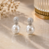 07ST0320 Silver-Tone Pearl Drop Earrings