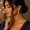 07ST0400(2) Champagne Teardrop Crystal Earrings