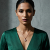 08CH0250(2) Geometric Diamond-Frame Crystal Necklace