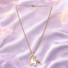 08CH0300 Rainbow Unicorn Enamel Necklace