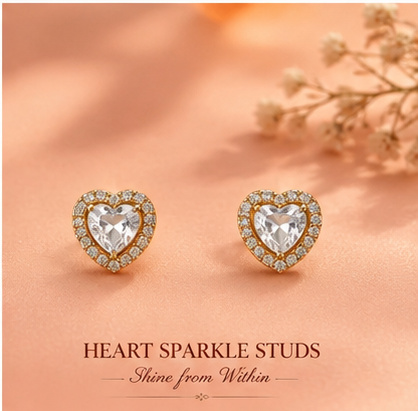 08ST0150 Crystal Heart Studs