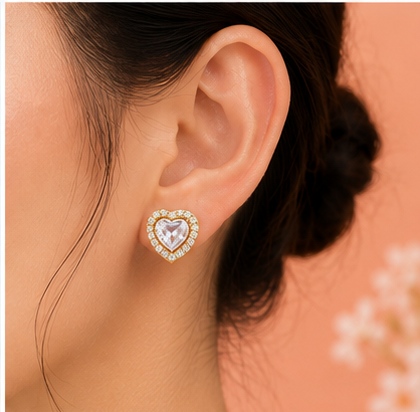 08ST0150(2) Crystal Heart Studs
