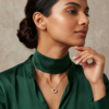 Rose-Tone Pav? Circle Pendant Necklace