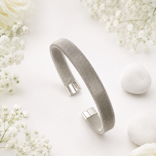 Classic Silver Mesh Cuff