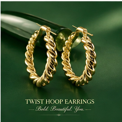 09ST0150 Golden Twist Hoops