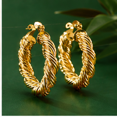 Textured Twist Hoops