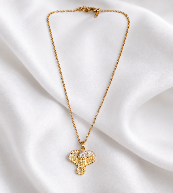 Pav? Elephant Pendant Necklace