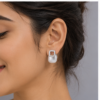 Crystal Frame Pearl Studs