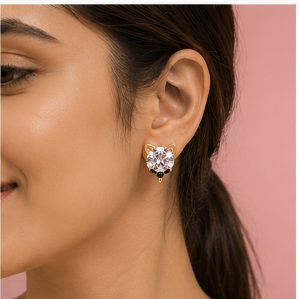 Crystal Cat Studs