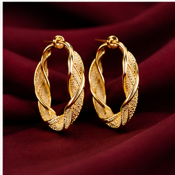 11ST0250 Leaf Twist Hoops