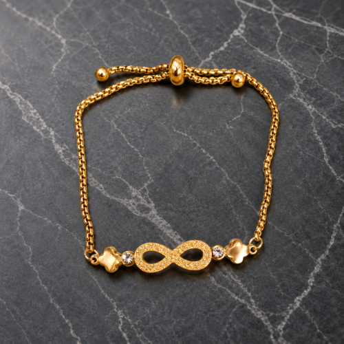 12BR0300 Textured Infinity Charm Bracelet