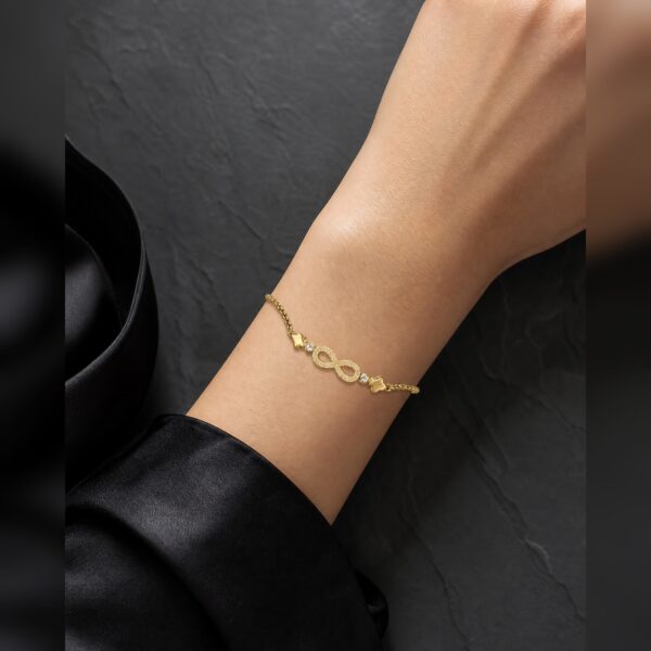 Textured Infinity Charm Bracelet