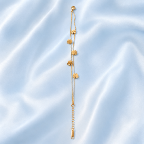14BR0300 Floral Double-Strand Bracelet
