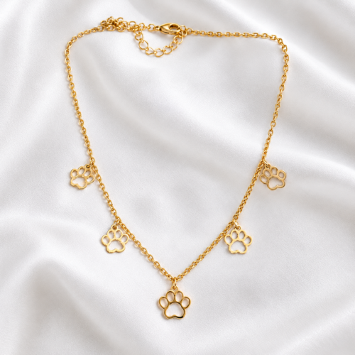 Paw Print Charm Link Necklace