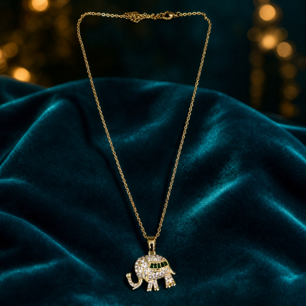Jeweled Elephant Pendant Necklace