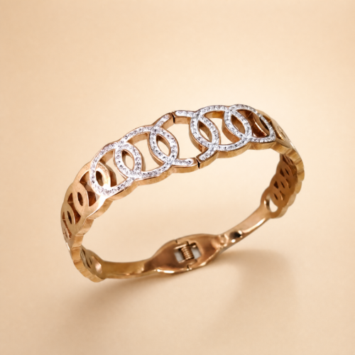 Interlocking Crystal Link Bangle