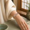 15KA0500(2) Interlocking Crystal Link Bangle