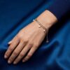 Two-Tone Pearl Heart Tennis Bracelet