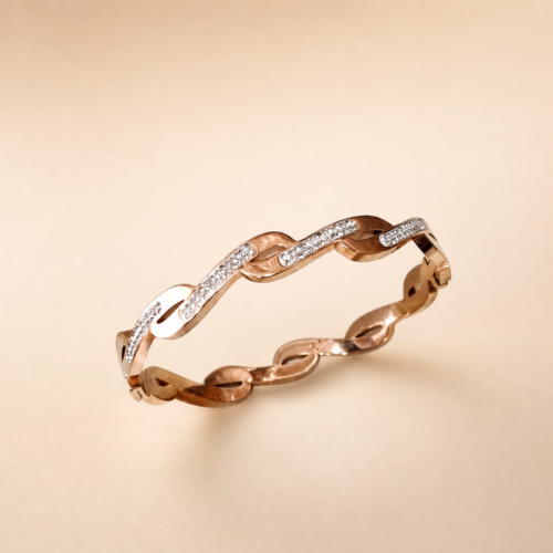 16KA0500 Oval Link Crystal Bangle