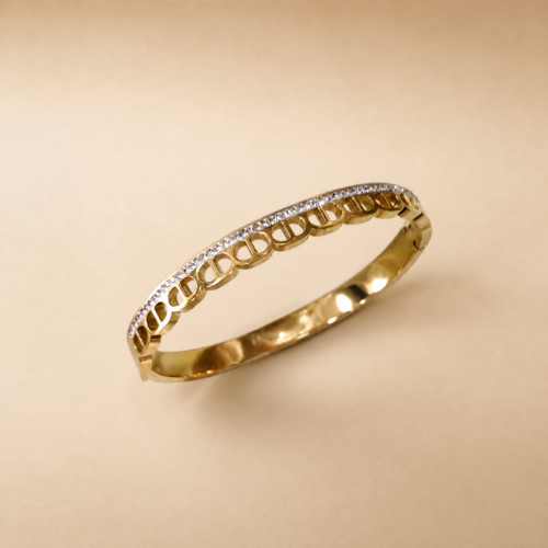 Classic Patterned Gold Bangle