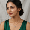 18CH0250(2) Star Halo Pendant Necklace