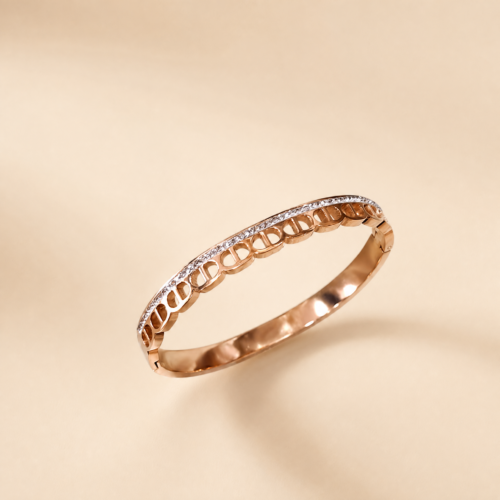 Rose-Gold Oval Link Bangle