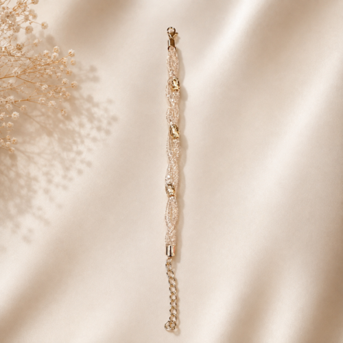 Textured Marquise Link Bracelet
