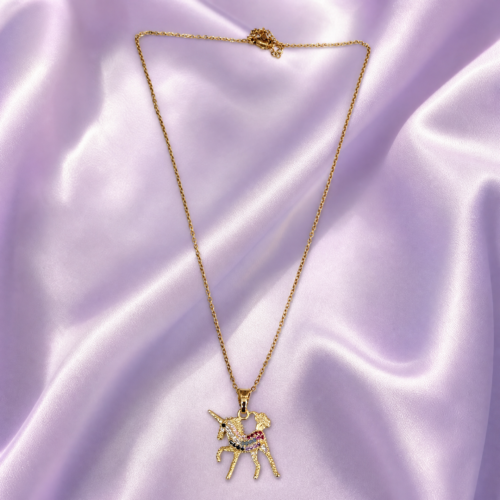 Colorful Unicorn Charm Necklace