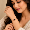 23KA0500(2) Black Oval Rose-Gold Bangle