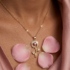Pink Floral Stem Necklace