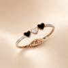 26KA0500 Black Heart Rose-Gold Bangle
