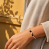 26KA0500(2) Black Heart Rose-Gold Bangle